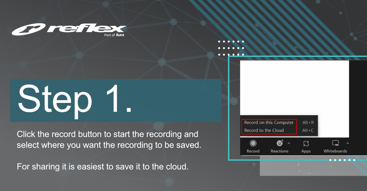 ReflexAV's tweet photo. Top Tip Tuesday: How to record and share a Zoom meeting

If there are people who can’t make it to your meeting then try recording it and sending the link out afterwards. This can be more informative than just sending out a list of notes and actions after the meeting. 

#zoom https://t.co/1TPDUNxOQk