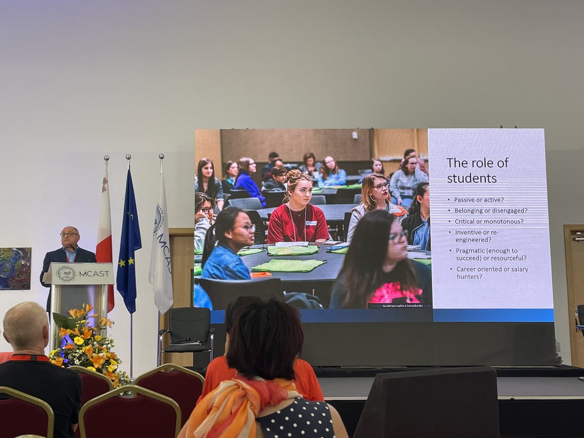 PULS_PHS's tweet image. MCAST principal and CEO professor Joachim James Calleja opens day two of #EAIR2022 with a lecture on the transformation of HEI’s in an age of digital technology. «Do we adapt fast enough to changes in society?»