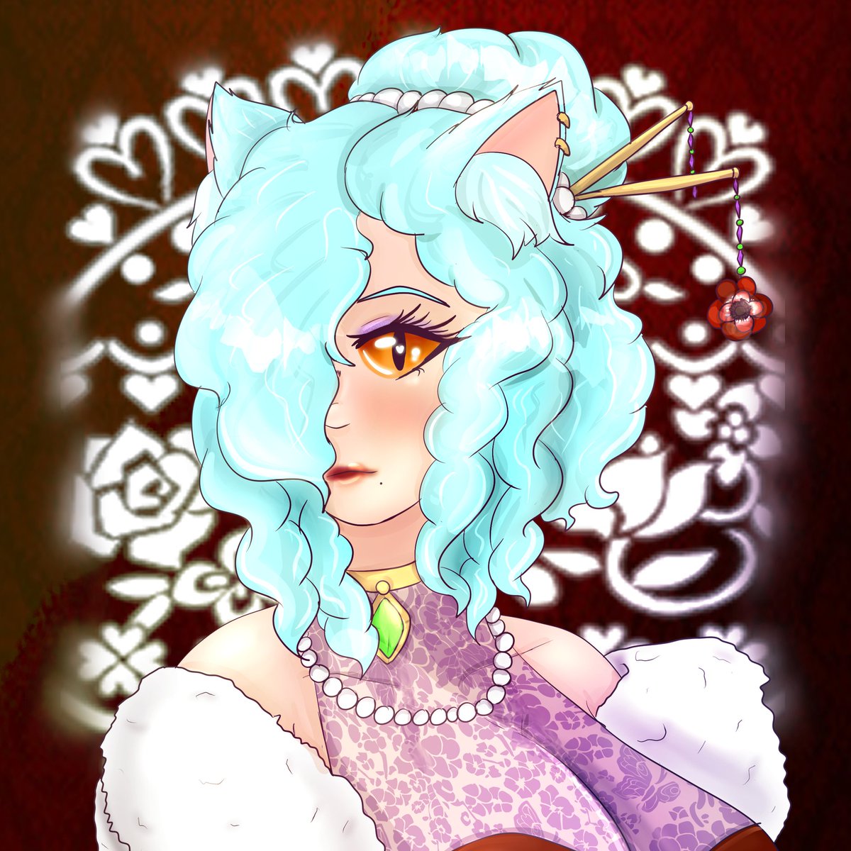 NixaOfTheOpera's tweet photo. Coming out of the art block still, trying a new design for my beloved bimbo fox, Thiea!

#myart #digitalart #myoc #ocart #DnDcharacter #ttrpg #digitalart #kitsune https://t.co/NjX577PcWc
