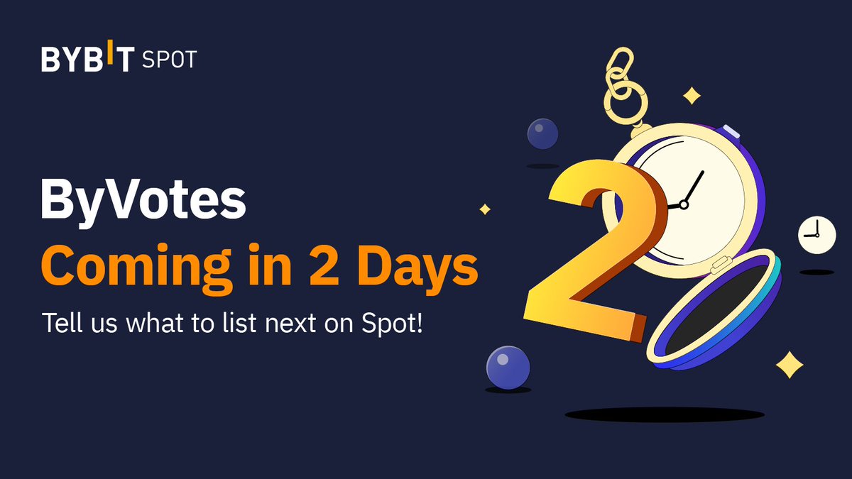 Bybit_Official's tweet photo. 🔥 No.6 #ByVotes 2 Days Count Down!

⚡ Have you completed the following steps before voting for your favorite projects?

✅ Top up your Bybit accounts with $USDT
✅ Verify your identity for extra votes

📸 Snapshot: Sept. 7, 11:59PM UTC

▶️ Learn more: https://t.co/2HqFi4jsmx https://t.co/ZDm0QAtFbm