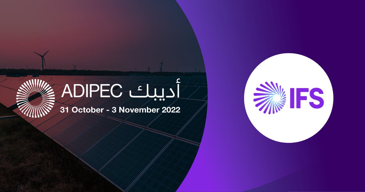 IFSMiddleEast's tweet photo. We are happy to announce that IFS is a proud sponsor of ADIPEC 2022! Looking forward to meeting you all there.
​
Register to attend the event here: https://t.co/iAISLpruLh https://t.co/bMwGxPA9MM