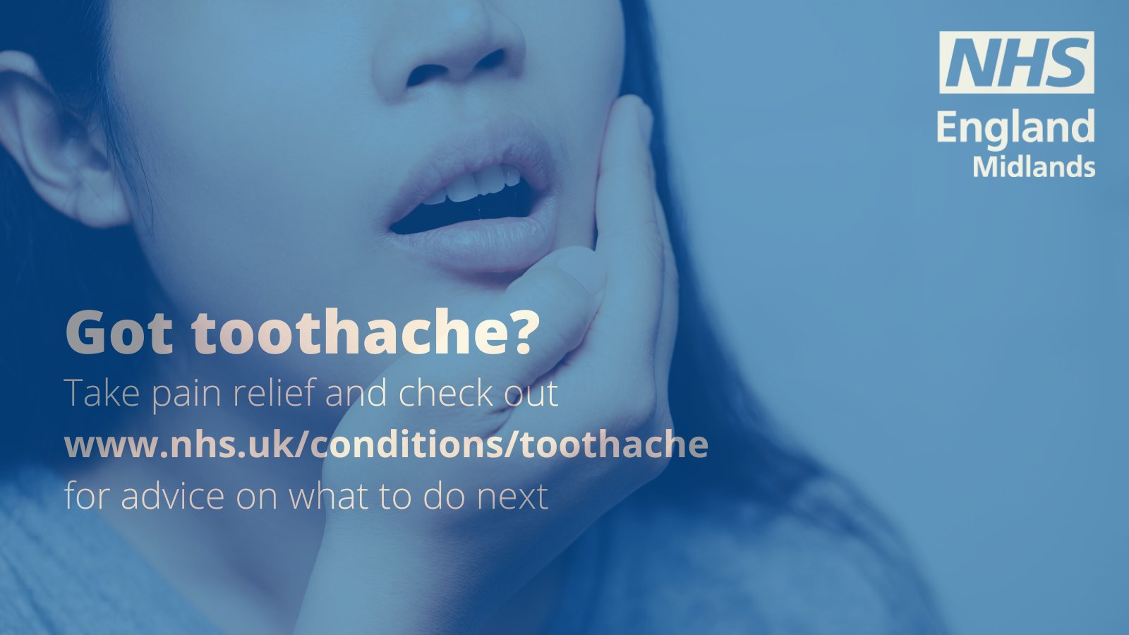 NHS Midlands on Twitter "If you have toothache, try taking some pain