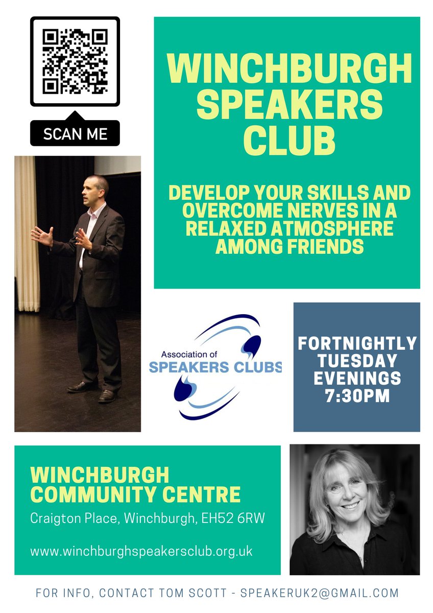 WinchburghSC's tweet photo. Winchburgh Speakers Club will be starting back at the Community Centre tonight 7:30pm. Develop your public speaking skills and communication confidence in a relaxed atmosphere among friends.
https://t.co/AVYDJZXsJz
https://t.co/jMCRIkHFy4
https://t.co/7SMWmUv3qS https://t.co/jq8Ae3tHbh