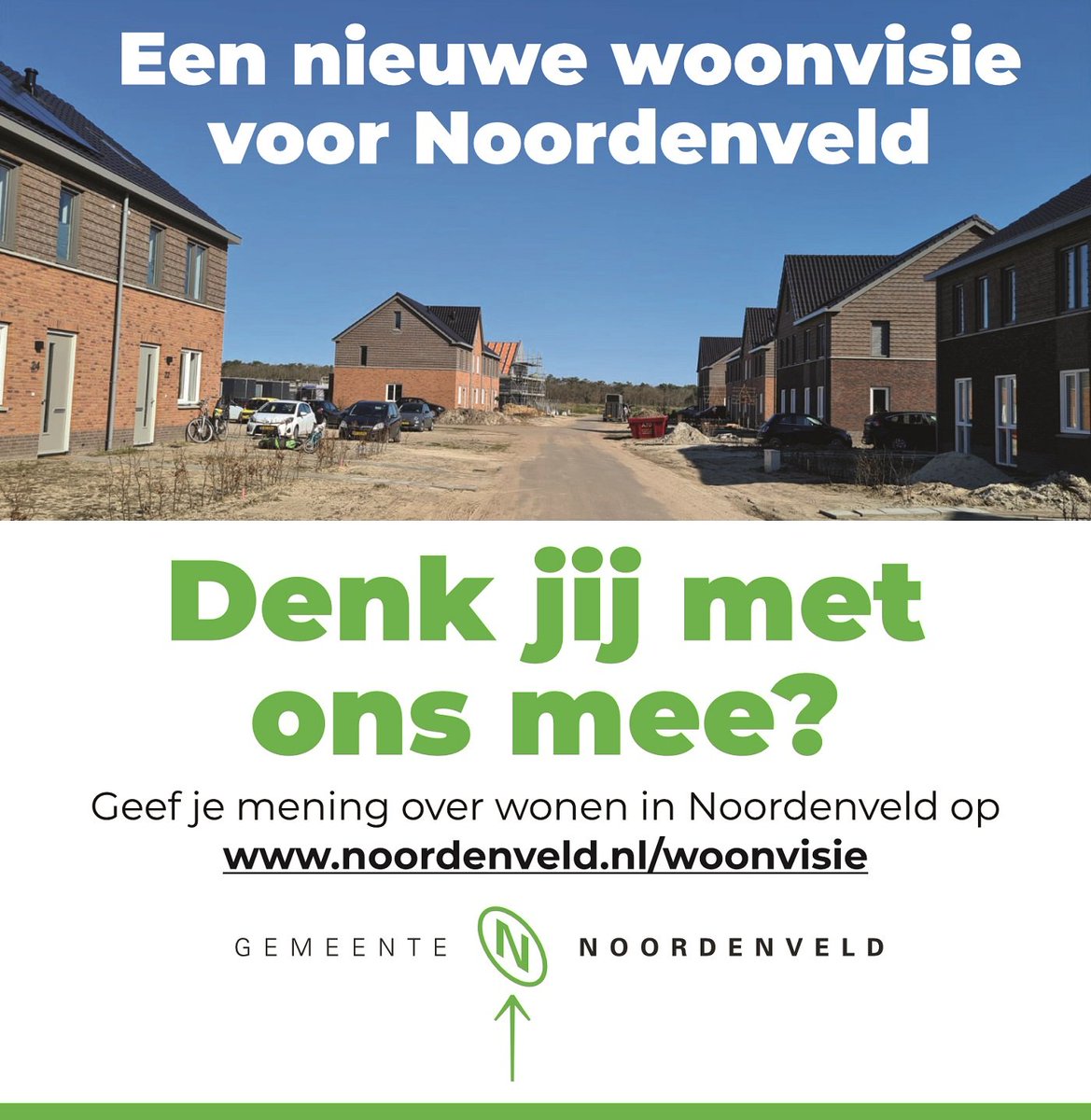 Noordenveld's tweet photo. De gemeente Noordenveld werkt aan een woonvisie. 🏡 Heb jij ideeën over wonen in Noordenveld? Vind je bijvoorbeeld dat er meer gebouwd moet worden of juist niet? Help ons mee door jouw mening te delen en vul de vragenlijst in op https://t.co/tRrirUZjiF. Bedankt voor jouw hulp! 💡 https://t.co/uoov8r8D9j