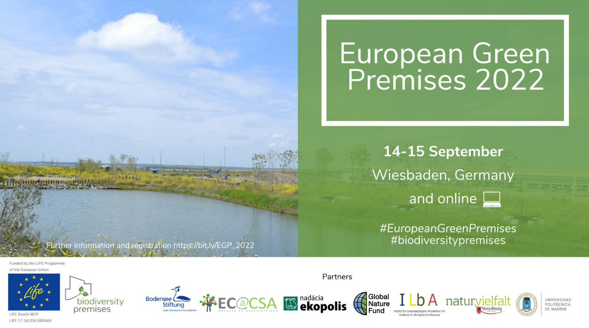 ecoacsa's tweet photo. Solo 8️⃣ días para el arranque de #EuropeanGreenPremises 2022, donde debatiremos s/ beneficios económicos, sociales y ecológicos q #biodiversidad aporta a empresas. Si no puedes asistir a 🇩🇪, tb puedes seguir conferencia online 🖥️.
👉🏻 https://t.co/mU7hSDVPrm #biodiversitypremises https://t.co/AIITs7AwJJ
