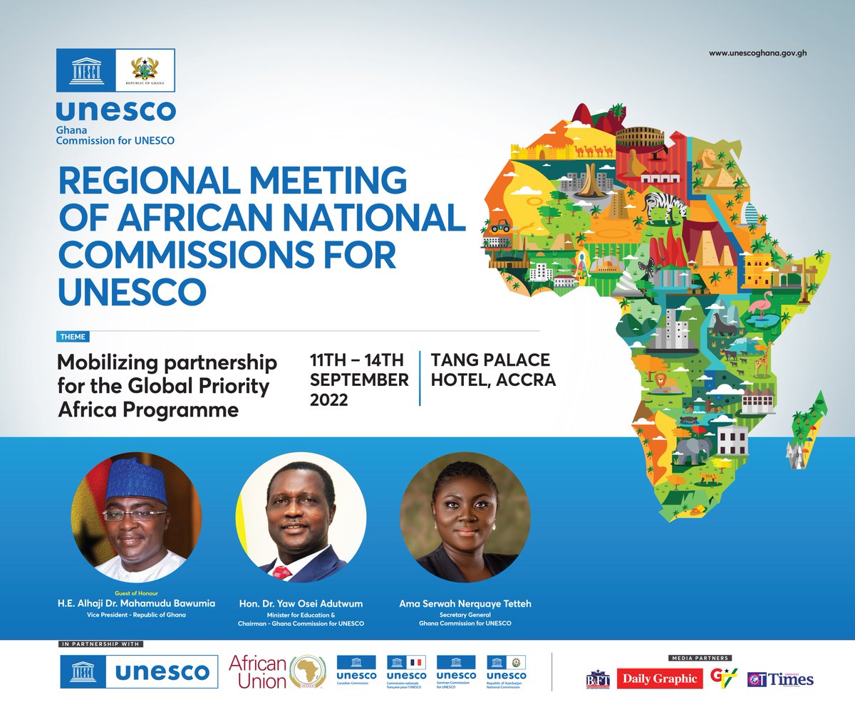 unescoghnatcom's tweet image. This conference will be opened by His Excellency @MBawumia, Ghana&apos;s Vice President, and Ghana&apos;s Minister of Education and Chairman of the Ghana Commission for UNESCO, Hon Dr. @yoadutwum.

#AfricaNatcom22 #unesco