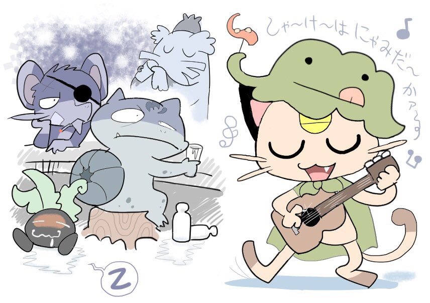 「流しのニャースの漫画も描きたい。 」|胡麻ヘソじのイラスト