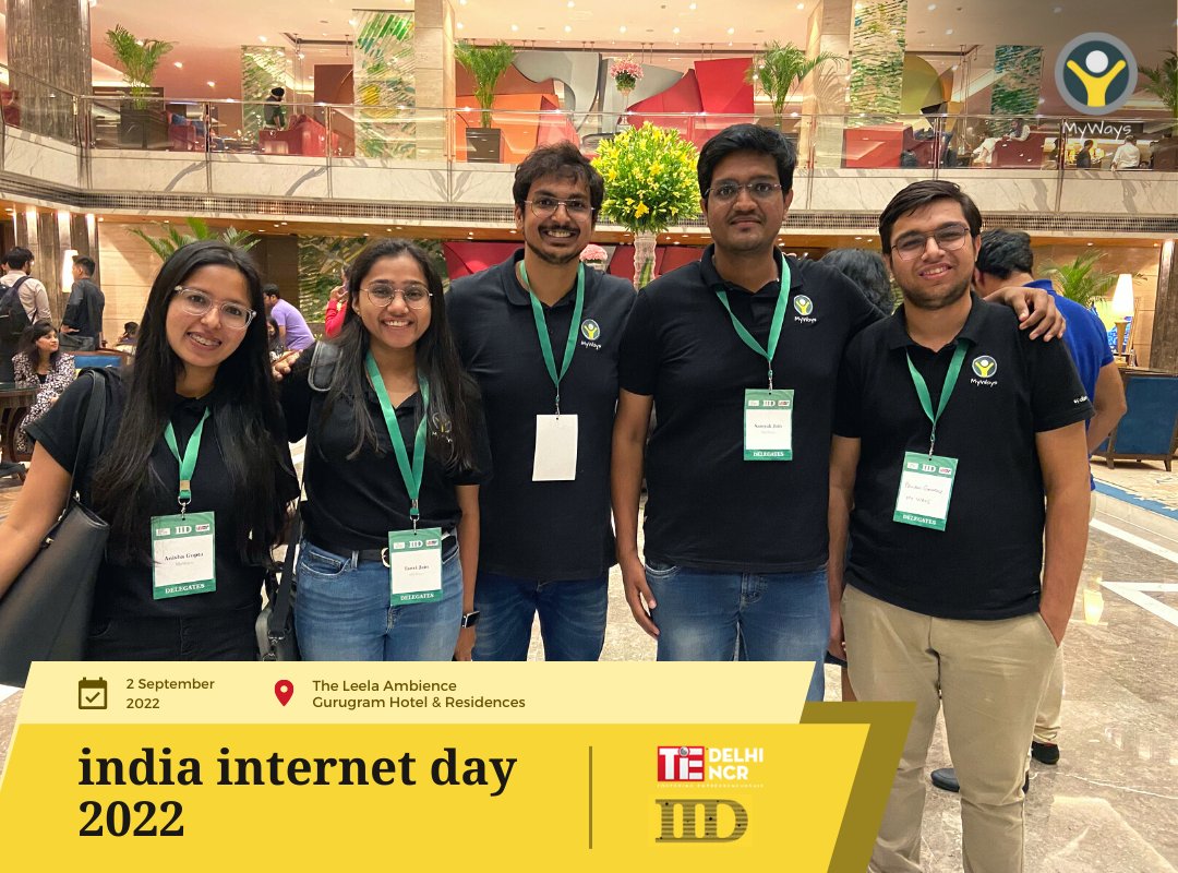 followingmyways's tweet photo. Team MyWays checked in to the #indiainternetday - the definitive event for the internet entrepreneurs of South Asia by @TiEDelhi

#iday2022 showed immense passion towards Converge Connect &amp; Celebrate between the #startup capital #Bengaluru and #DelhiNCR.

#followingmyways https://t.co/Nuet3vHYj4