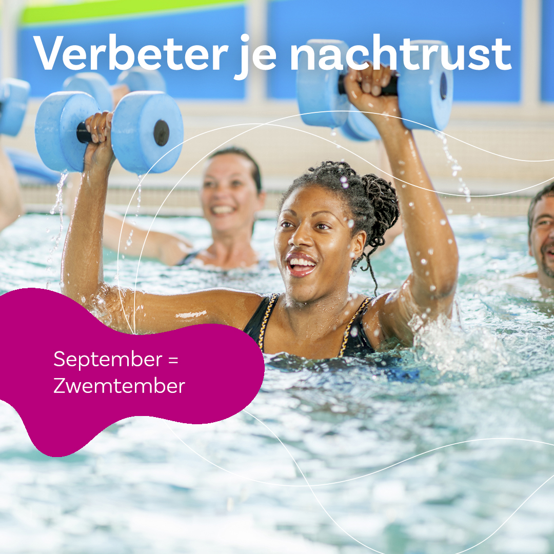 Volgens een onderzoek van de National Sleep Foundation hebben mensen die regelmatig sporten, twee keer meer kans op een goede nachtrust. Met zwemmen train je alle spieren. Kom 3 maanden onbeperkt sporten in het zwembad met €25,- korting! Check bit.ly/3RjpfeY #zwemtember