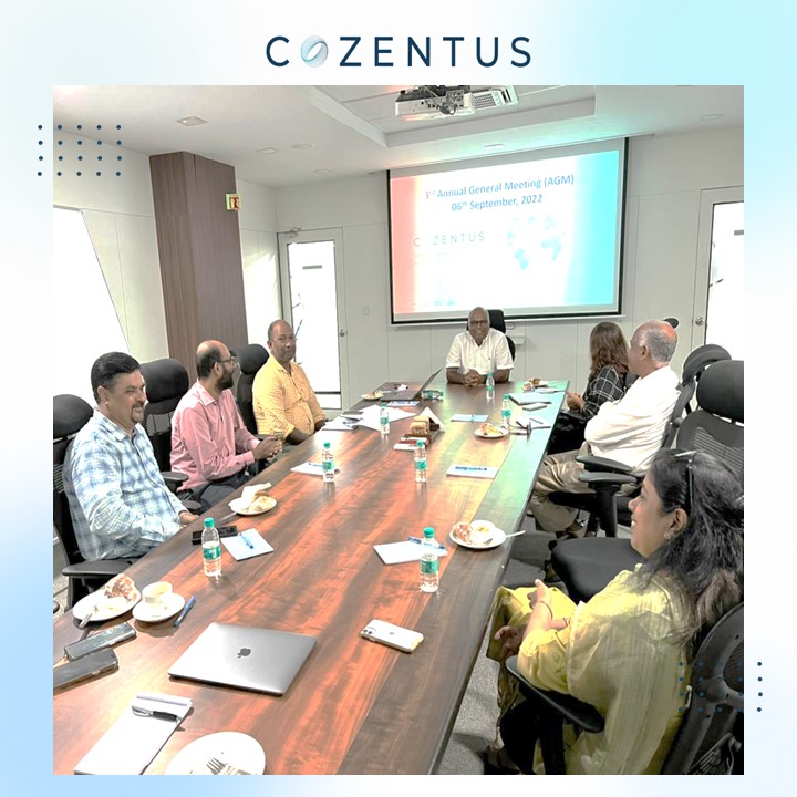 cozentus's tweet photo. Cozentus held its 3rd Annual General Meeting. Devesh Sinha, the chairman, shared company’s performance of FY21-22. He announced a revenue growth of 300% for the year and presented a very positive business outlook for the coming FY with a similar growth in sight. #businessgrowth https://t.co/atnFjH9MKX