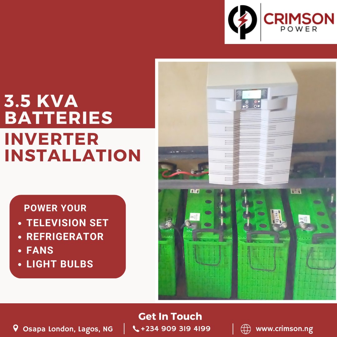 What's stopping you from getting this for your home?🤔
.
.
DM @Crimson_power and let's get you a quote.
.
.

 #crimsonpower #solarlife #powersupply #renewableenrgy #inverters #electricity #energy #power