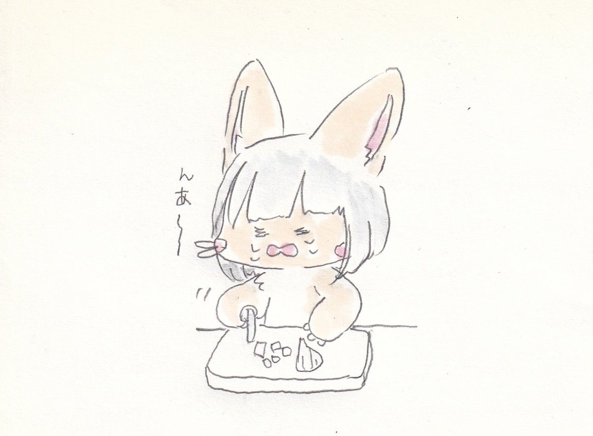 ナナチ(メイドインアビス) 「玉ねぎを切るナナチちゃん。#イラスト #メイドインアビス 」|けだまのイラスト