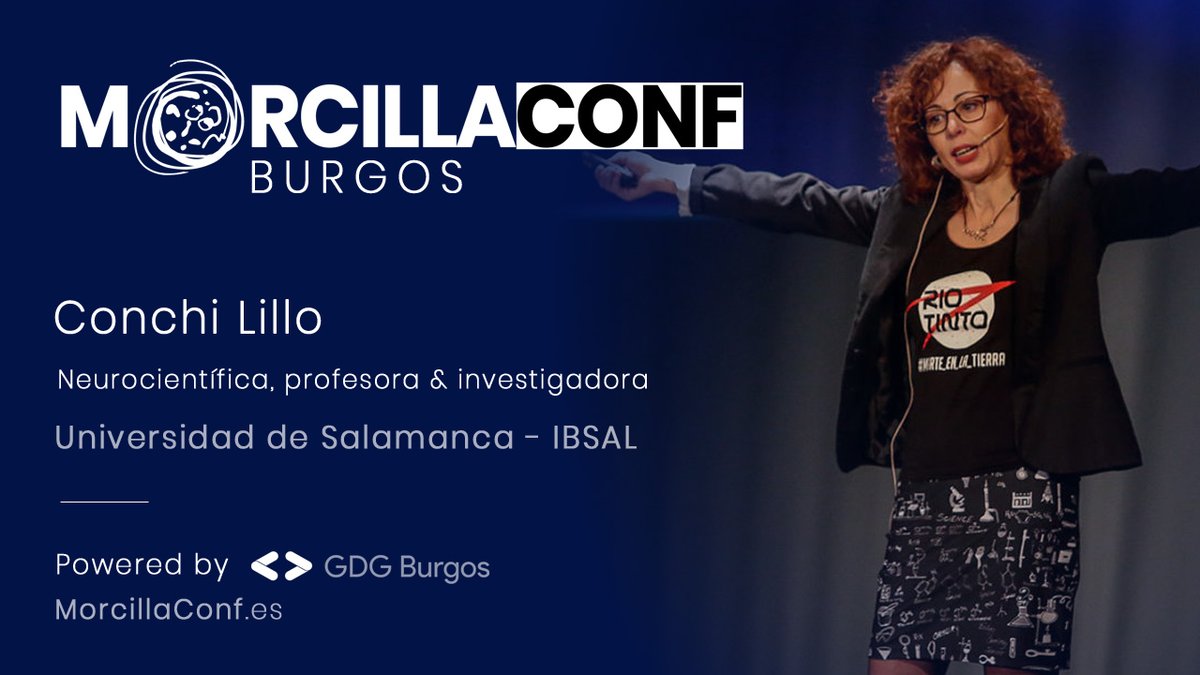 MorcillaConf's tweet photo. 📢PONENTES #MorcillaConf ¡Nuevo #PonenteTOP! Conchi Lillo @ConchiLillo neurocientífica, profesora @usal e investigadora @IBSAL_IIS   

Nos hablará de los avances tecnológicos en el campo de la #visión en "Tecnología y visión, el tándem del futuro"

➡️+Info https://t.co/MhmPvgkq2j https://t.co/ohXiHlD5pG