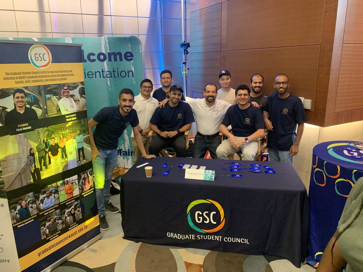 KaustGsc's tweet photo. The Graduate Student Council was honored of being a part of the 2022 Orientation Expo on Thursday, 25th of August. We were happy to welcome all new students to the new academic semester! Thanks to everyone who stopped by our booth! Special thanks to @KAUST_News for their support! https://t.co/zOV6Wu9h5A
