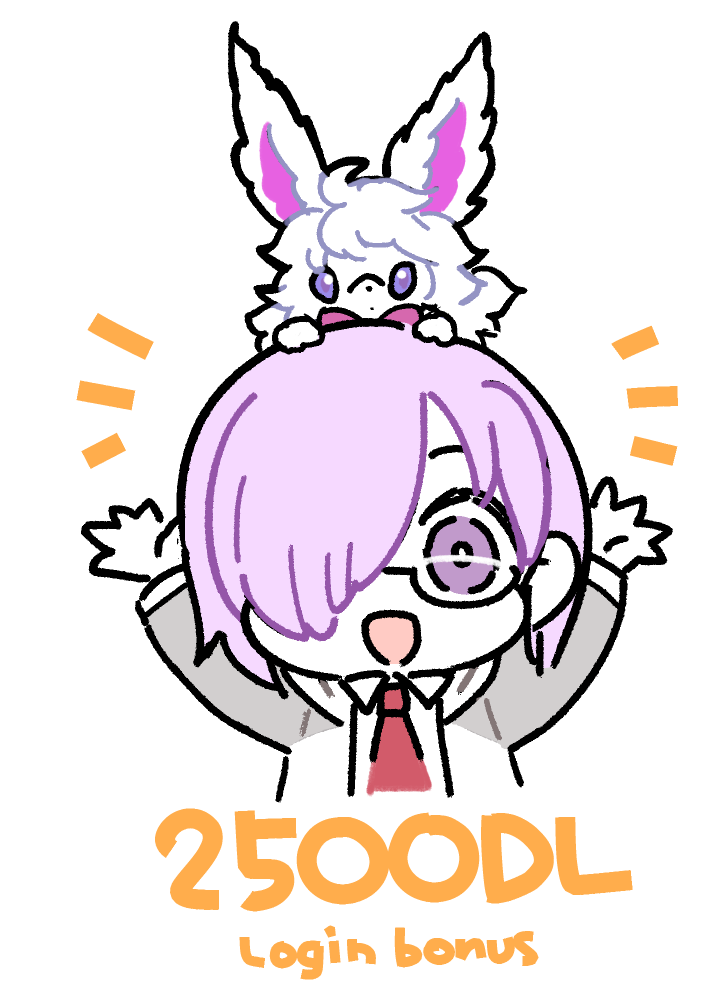 フォウ ,マシュ・キリエライト(Fate) 「\#FGO ログインアラート!/ 」|niwachoのイラスト