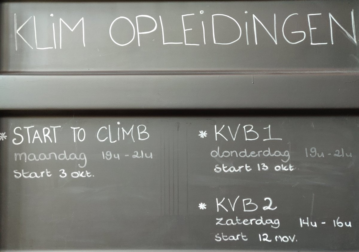 Terug naar KLIMschool!
In het najaar bieden we je de volgende opleidingen: #Start2Climb
#KVB1 #KVB2 #KTT5 en #KTT6
#klimmen #boulderen #indoorklimmen
Je vindt ze allemaal op risingyou.club!