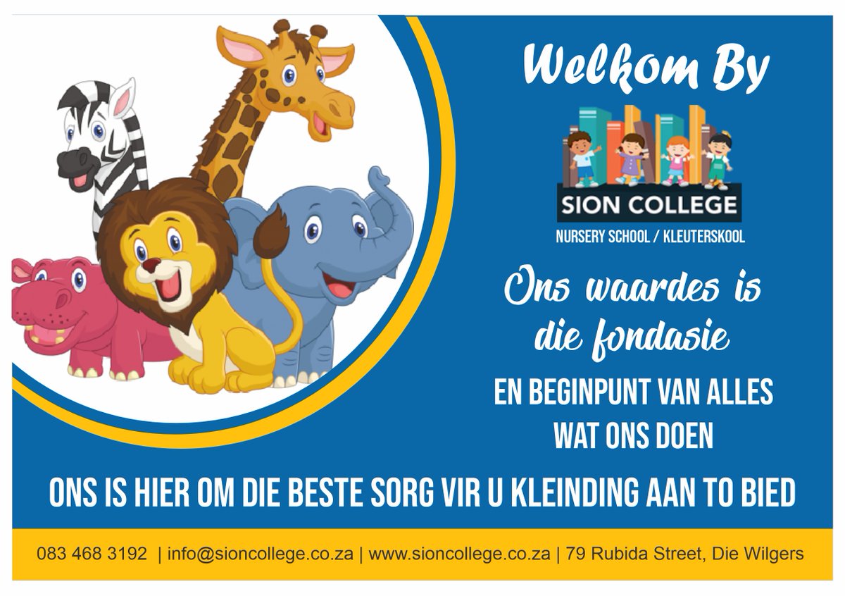 CollegeSion's tweet photo. Meer oor Sion Kollege 

https://t.co/erfjPejUdc 

#kweekskool #onderwys #kleuterskool #kinders #kweekskool #vriendskappe #kweekleerplan # dagsorg #bouourfuture https://t.co/hvWsrAXRDT