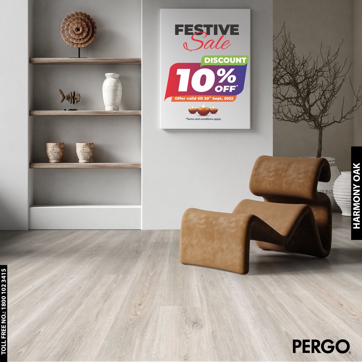 PergoInd's tweet photo. Now Pergo flooring is available at a 10% discount!
Get the best and less in our festive sale.
Dial our toll-free number to know more.
#FestiveSale #PergoFloors #FloorsForRealLife https://t.co/Exod4Srh3d