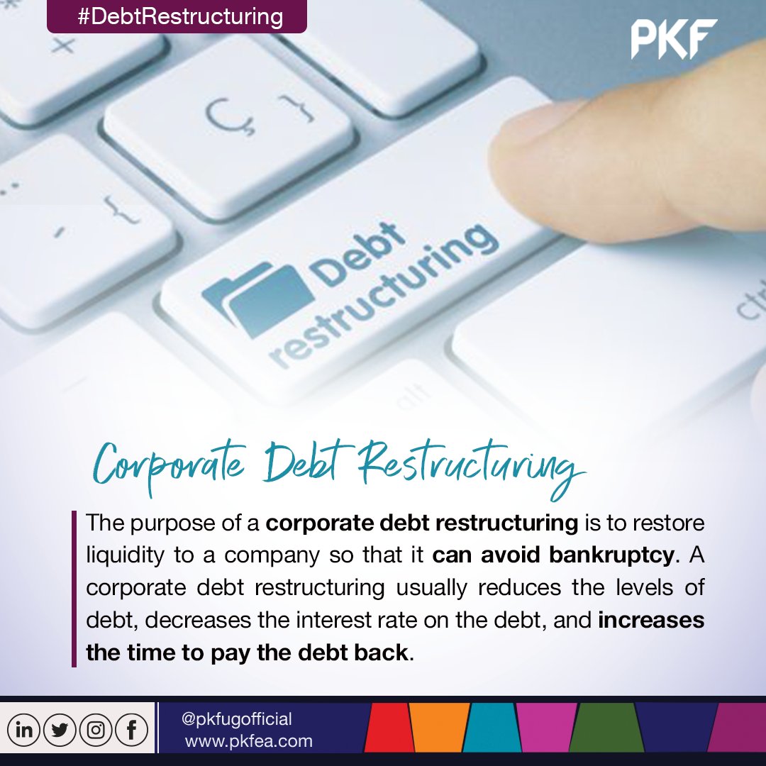 pkfugofficial's tweet photo. Debt restructuring provides a less expensive alternative to bankruptcy when a debtor is in financial turmoil, and it can work to the benefit of both borrower and the lender.#ConsultTheExperts

#debtrestructuring #debtfreejourney #debtsettlement #businessconsultants https://t.co/X6Jxe5BHGT