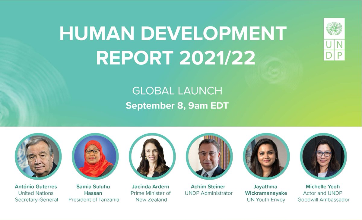 UNDPasiapac's tweet photo. Mark your calendars for the global launch of @UNDP’s new #HumanDevelopment Report: “Uncertain Times, Unsettled Lives: Shaping our Future in a Transforming World." RSVP now!

📅 8 September
⏰ 9am EDT / 1pm GMT
🗓️ https://t.co/PxfJZjwCHg

#HDR2022 https://t.co/F5VeGSH4iw
