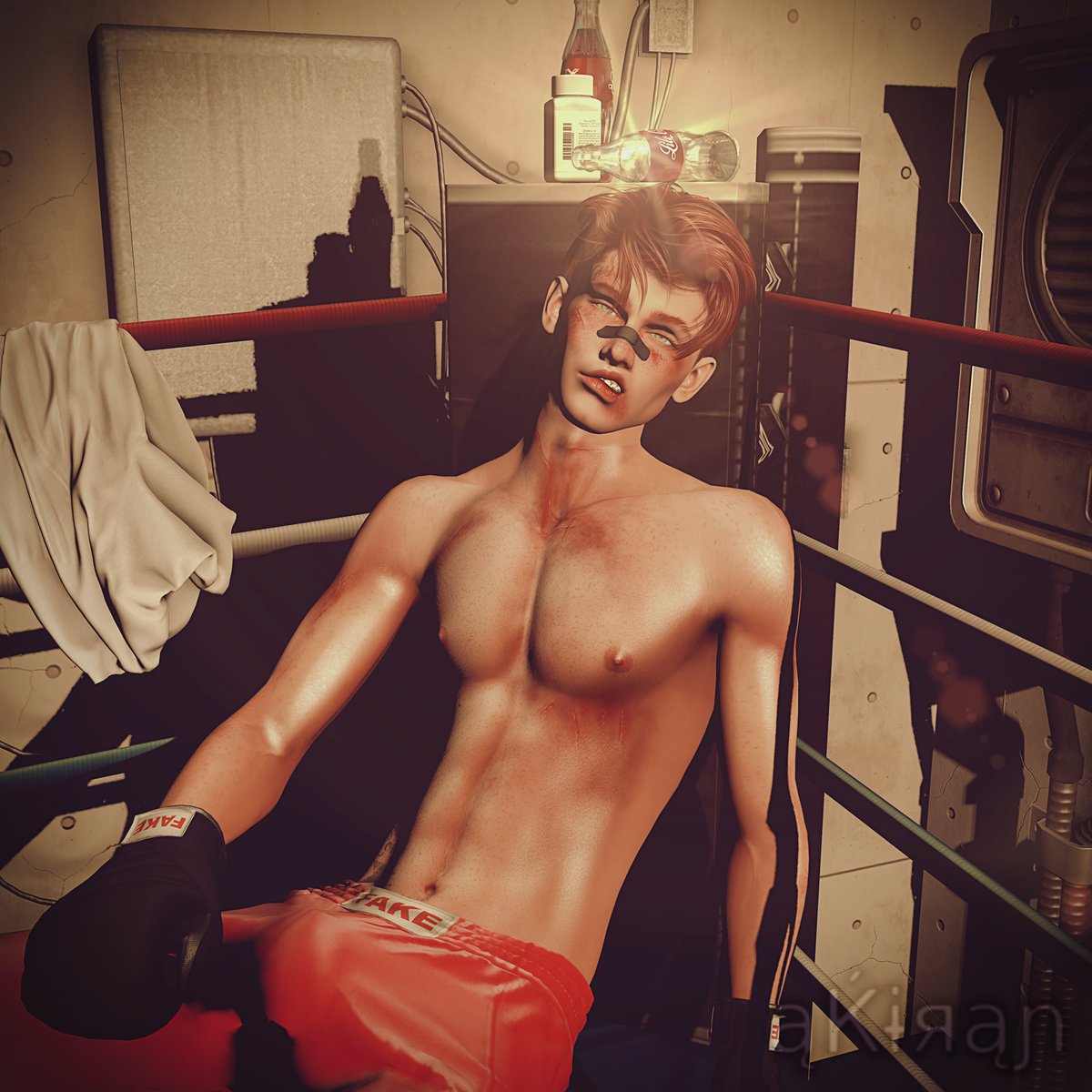 akiran_mercury's tweet photo. 🥊 #aftermatch 🥊
#painfull #fight #boxing #boxer #boxingmatch #boxingday #boxring #boxfight #SecondLife #Metaverse #SLAvatar #SLcharacter #VirtualPhotography #sl #lindenLab #slgay #slresident #meta #2ndlife #twink #boy #shorts #gloves #young #lad #MARKS https://t.co/XghzCYDvzu