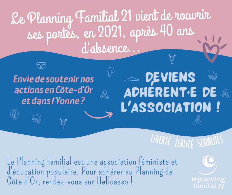 LePlanning21's tweet photo. Après 40 ans de sommeil et 1 an de reprise, on repart pour une 2ème année pleine d'actions pour la liberté et l'égalité des #sexualités et vies affectives. 🥳
Pour nous soutenir, les adhésions sont ouvertes ! ✊
À bientôt en Côte-d'Or et dans l'Yonne 🌈 https://t.co/1RzmFC4O5f