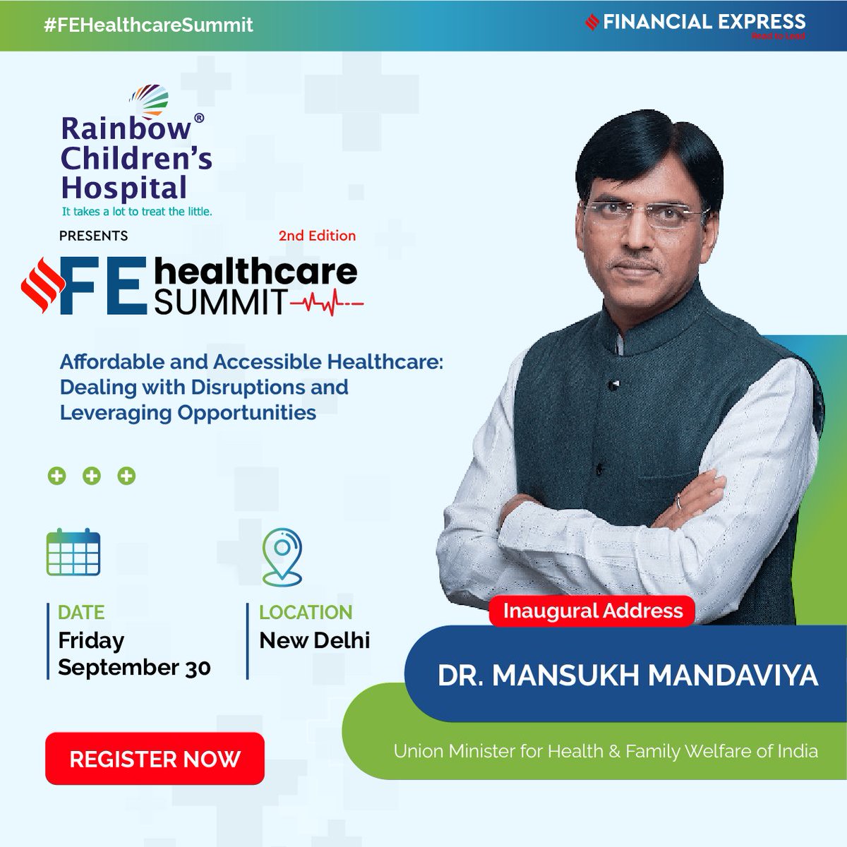 FinancialXpress's tweet photo. We are excited to welcome Hon'ble Union Minister for Health & Family Welfare of India, Dr. Mansukh Mandaviya to Inaugurate the FE Healthcare Summit 2022.
Register Now: https://t.co/B9ZVSu5LtT
#FEHealthcareSummit #FinacialExpress #Healthcare https://t.co/RzWAy9qUeC