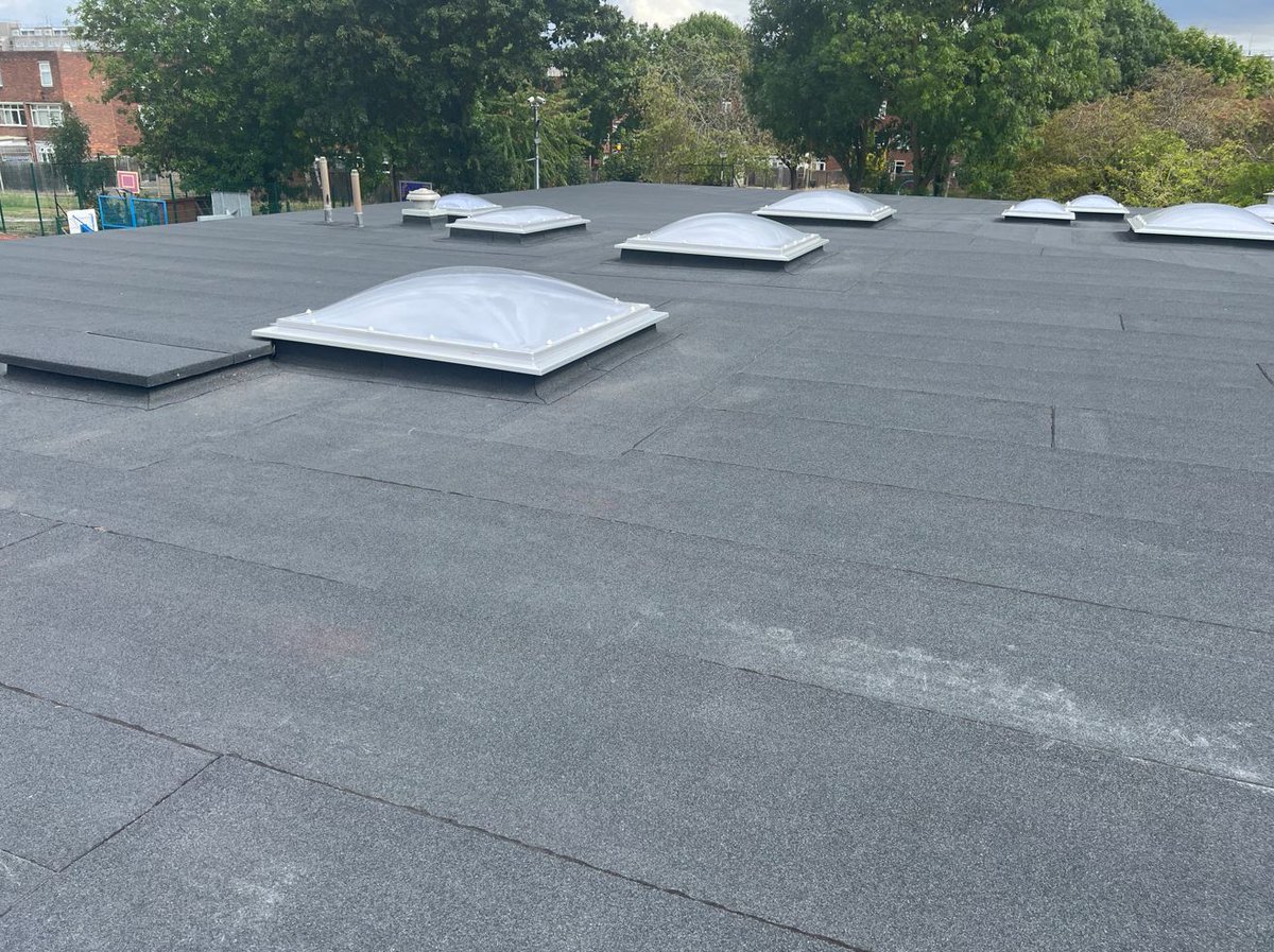 Replacement roof finally competed at Hawksmoor Primary School after nine months of hard work - thank you RT Roofing and <a href="/LangleyRoofing/">LangleyWaterproofing</a>