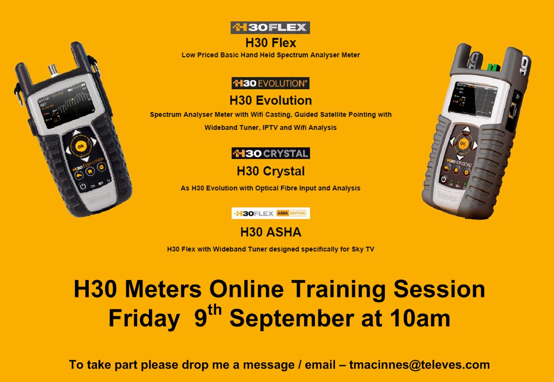 REMINDER!  The next H30 Online Training Session is this Friday at 10am, please let me know if you wish to join in.