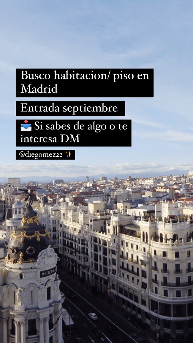 diegomez_22's tweet photo. Sigo buscando habitación en Madrid. Prometo ser buen compañero de piso habladme al DM si sabéis de algo se agradece difusión o cualquier info https://t.co/2J2OmA51jM