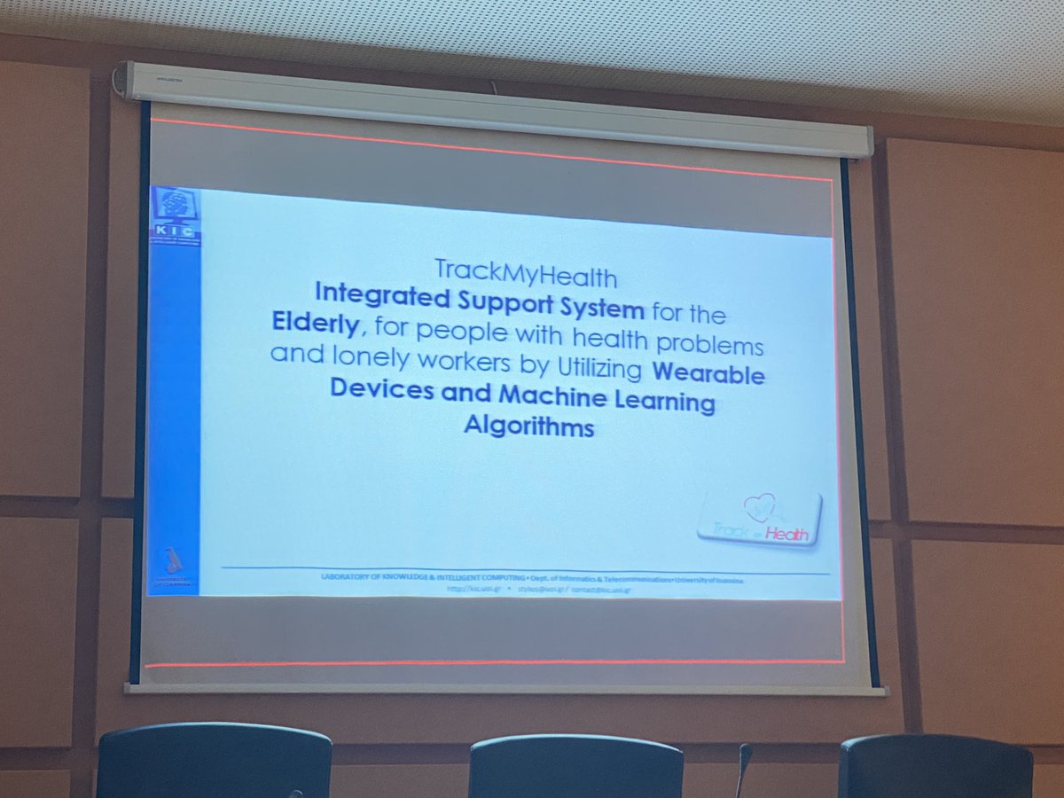 InnovateDignity's tweet photo. On the second presentation of the day we would like to thank Prof. @CCdstylios for presenting us the experiences gained from the “Trackmyhealth” project. @InnovateDignity @SMantzoukas #universityofioannina https://t.co/73XKeH5vbR