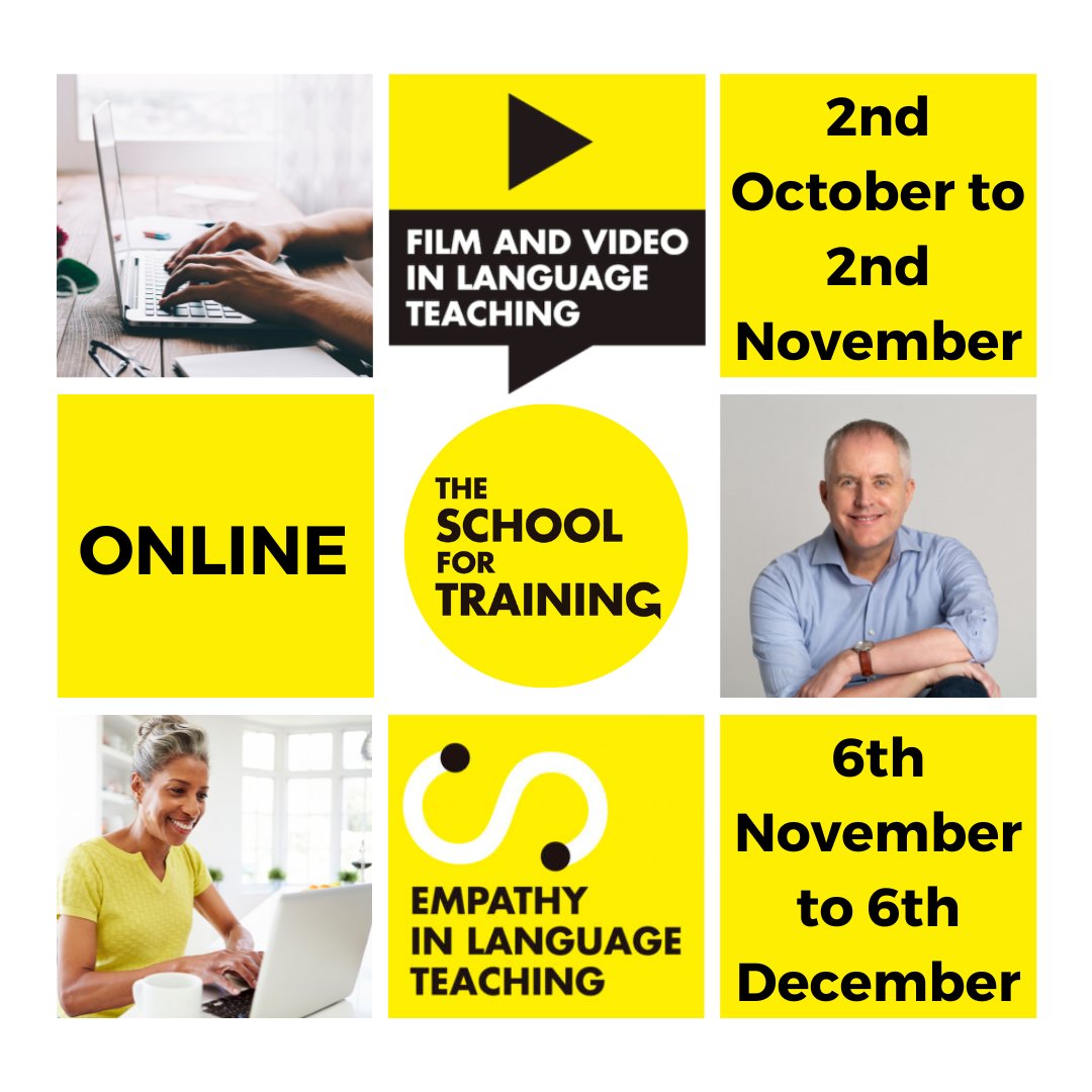 imageconference's tweet photo. The School for Training @school4training is offering new online editions of their two most popular courses this autumn:
'Film and Video in Language Teaching' course 2nd Oct to 2nd Nov
'Empathy in Language Teaching' course 6th Nov to 6th Dec
https://t.co/rCf06PtI6V https://t.co/2ixn0QKemc