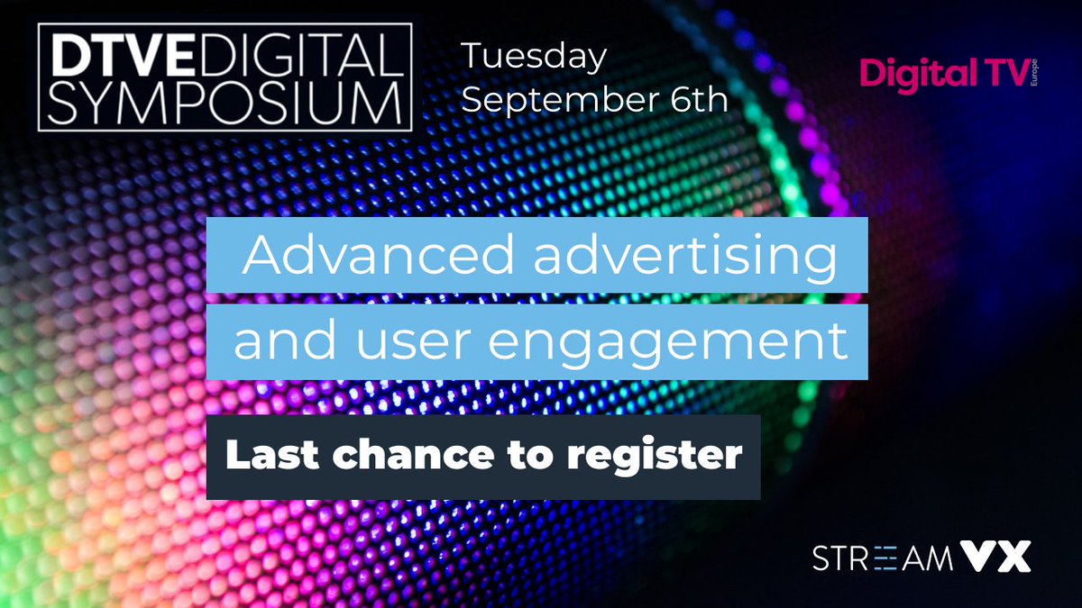 StreamvxPL's tweet photo. Last chance to register for TODAY'S @digitaltveurope free webinar. Join @SzymonKarbowski @StreamvxPL, @PiotrGuziew007 @emitel_pl Przemyslaw Golos @canalplusonline @DTVEStuart @MediaTechMax @OmdiaHQ Register: https://t.co/kvE9dJcDl2 #StreamVX #DTVE #omdia #emitel #canalplus https://t.co/gM4rw8BCU7