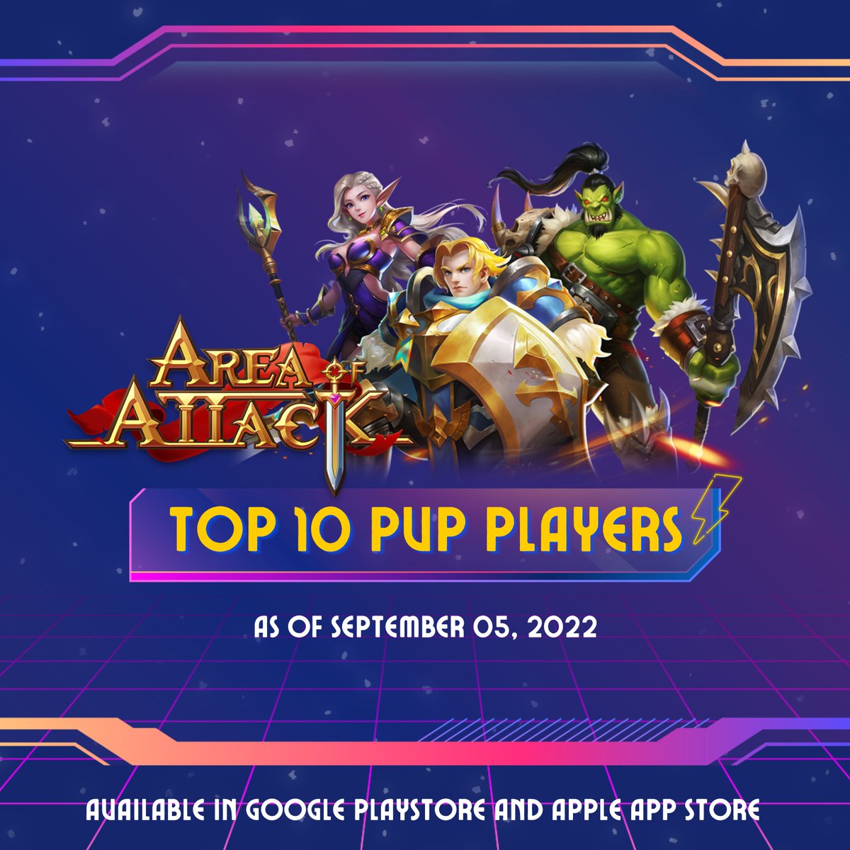 AreaofAttack's tweet image. ⚔️ Here’s our Top 10 PvP Players, Sept. 5, 2022! ⚔️

Invite your friends now to join and be part of Top 10 PvP!

More grind, Team AoA!

aoa.games

#AreaOfAttack #AoA #LetsPlayAoA #Top10 #PvP #MMORPG #NFT #GameFi #P2E #Play2Earn #PlayToEarn #Metaverse #Games #Gaming