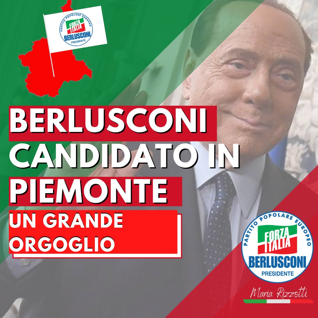 Maria_Rizzotti's tweet photo. Il Presidente @berlusconi è candidato in #Piemonte. La sua scelta ci onora ed evidenzia, ancora una volta, il forte legame con la nostra regione mettendo al centro della politica, le nostre famiglie e le nostre imprese. 
Continua l’impegno ✌🏻
@forza_italia https://t.co/Q4raps5AvL
