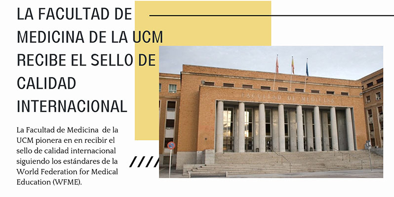 La Facultad #Medicina de #LaComplutense recibe el #sellocalidad internacional de la World Federation for Medical Education (WFME).
✴️Lo que permitirá a nuestros egresados ejercer en EEUU o Canadá al haberse graduado en un centro acreditado según estos estándares.
#CalidadUCM