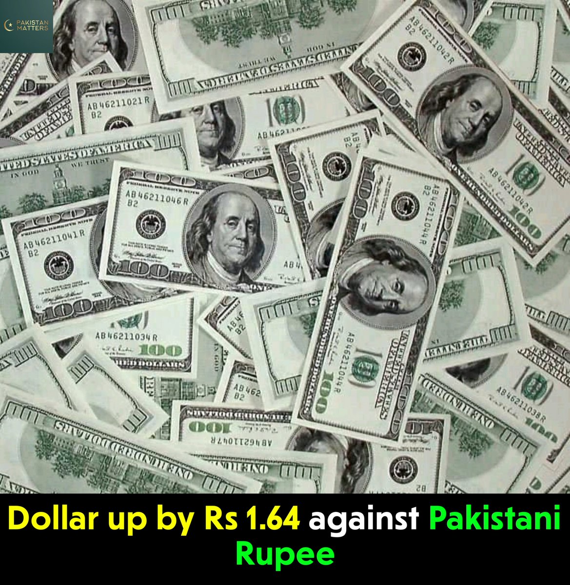 PakistanMatters's tweet photo. Dollar at interbank up by Rs 1.64  trading around 221.50 rupees. Dollar in open market up by Rs 2 trading at Rs 232. https://t.co/DVzkG93NHS