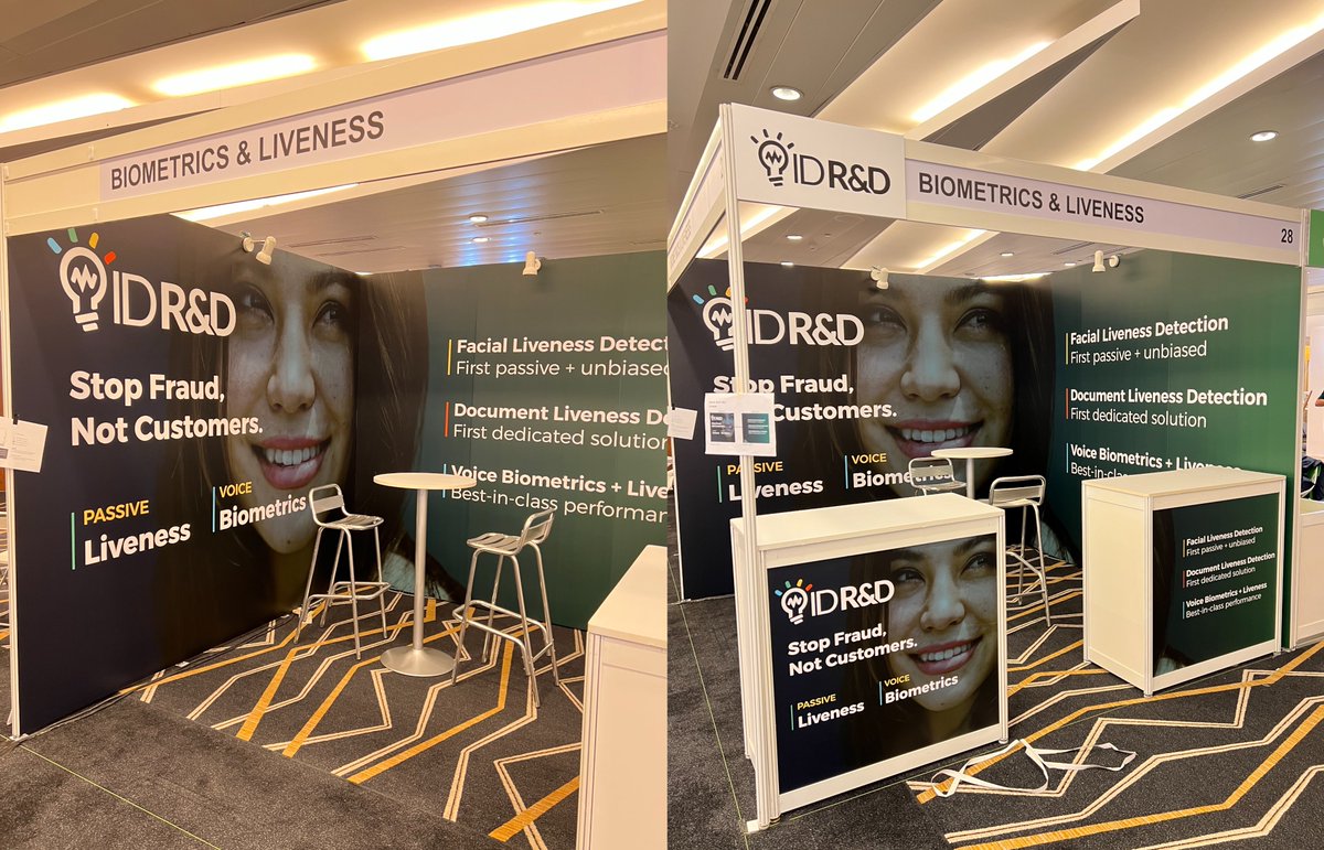 RealSteveCook's tweet photo. Be sure to visit @ID_RnD booth #28 at #IdentityWeekAsia to learn more about passive facial #livenessdetection, document liveness detection, and voice #biometrics and #antispoofing solutions.

#identityweek #AI #machinelearning #digitalidentity #fraudprevention #security #KYC #IDV https://t.co/hYLXrcVm4e