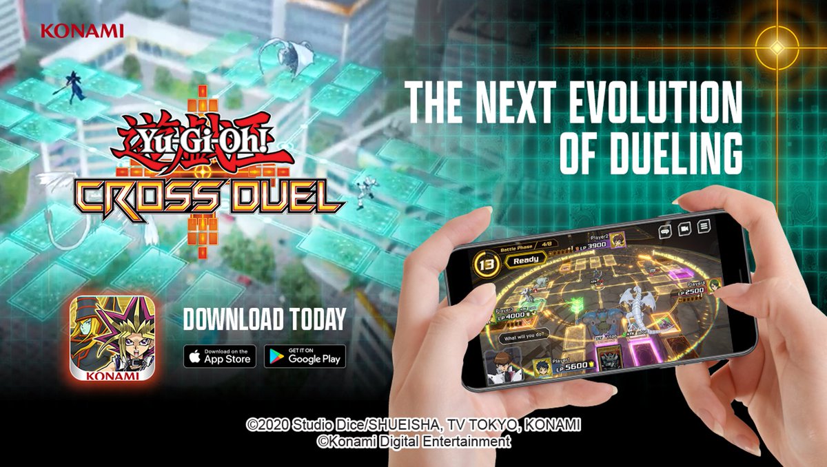 YGOCrossDuel's tweet photo. Introducing all-new ways to play, larger-than-life monsters and favorite Yu-Gi-Oh! characters to Duel with or against. ​
#YuGiOhCROSSDUEL transforms the classic card game into an unprecedented 4-player experience that’ll challenge even the hardcore.​
Download now and #DuelToRule https://t.co/pmpAZoWBzI