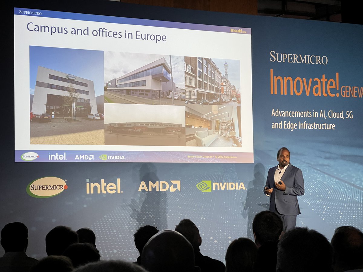 A special thank you to @Supermicro_SMCI for inviting our own Glenn Rosenberg &amp; Gary Budd to their #supermicroInnovate 2022 in Geneva. We especially enjoyed listening to Vik Malyala, MD &amp; President Supermicro EMEA; Senior VP FAE &amp; BD talk today! #innovation #greentech #BIOSIT