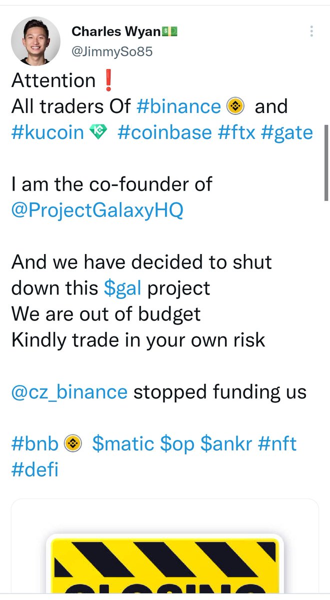 bulletlabshere's tweet photo. @charleswayn $gal shit down soon .
No budget left .
😇
#binance launchpool https://t.co/IanJFOCgRo