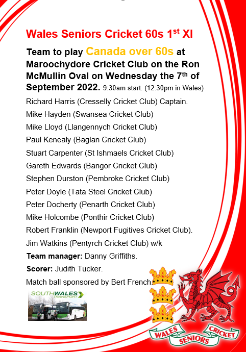 Wales Seniors Cricket. tweet media