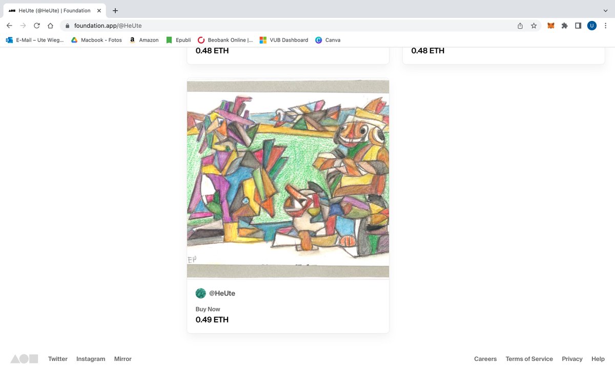 #NFT #art is also #digitized art as you can see under #HeUte on #foundationapp. Why #digitize the real thing? The link below shows one reason: "to finance and restore physical works." My reason: to show the unknown works of #Erwinplönes and to finance research &amp; storage.
