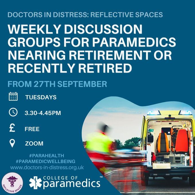 nhsprachealth's tweet photo. Doctors in Distress are running a number of brilliant support groups this autumn for doctors, paramedics, nurses and allied healthcare workers.

You can find them on their calendar here:

https://t.co/V8fndDxt2q https://t.co/ZjHTaRkvUV