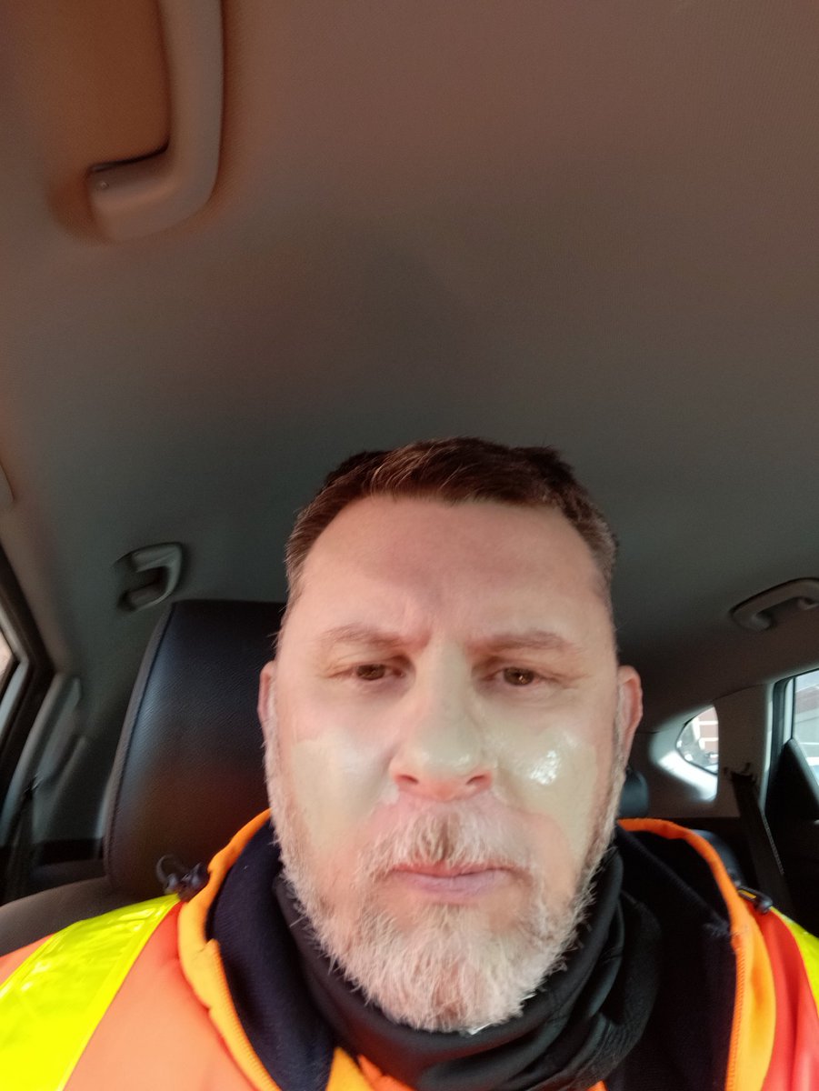 cpharris85's tweet photo. My beautiful wife gave me some zinc cream to use in the bright sun today. It looks like mud but it was effective. 
#TrafficControllerLife https://t.co/CYp5NS1aDD