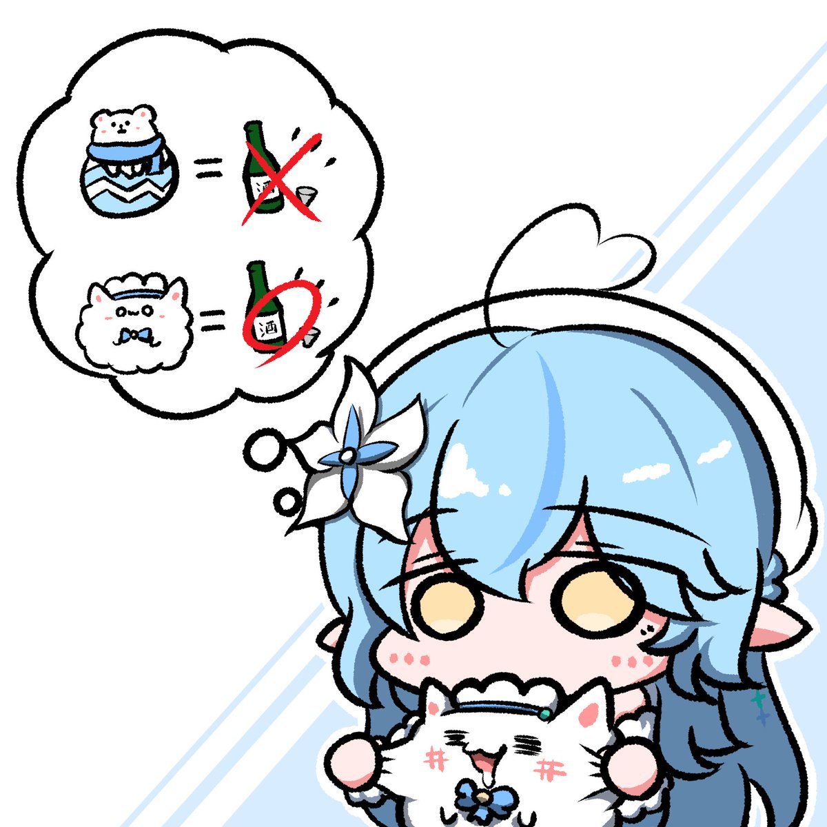 雪花ラミィ 「初めてラミィちゃんを描いてから(大体)2年が経ちました。2022.9←2021.」|くぴてるのイラスト