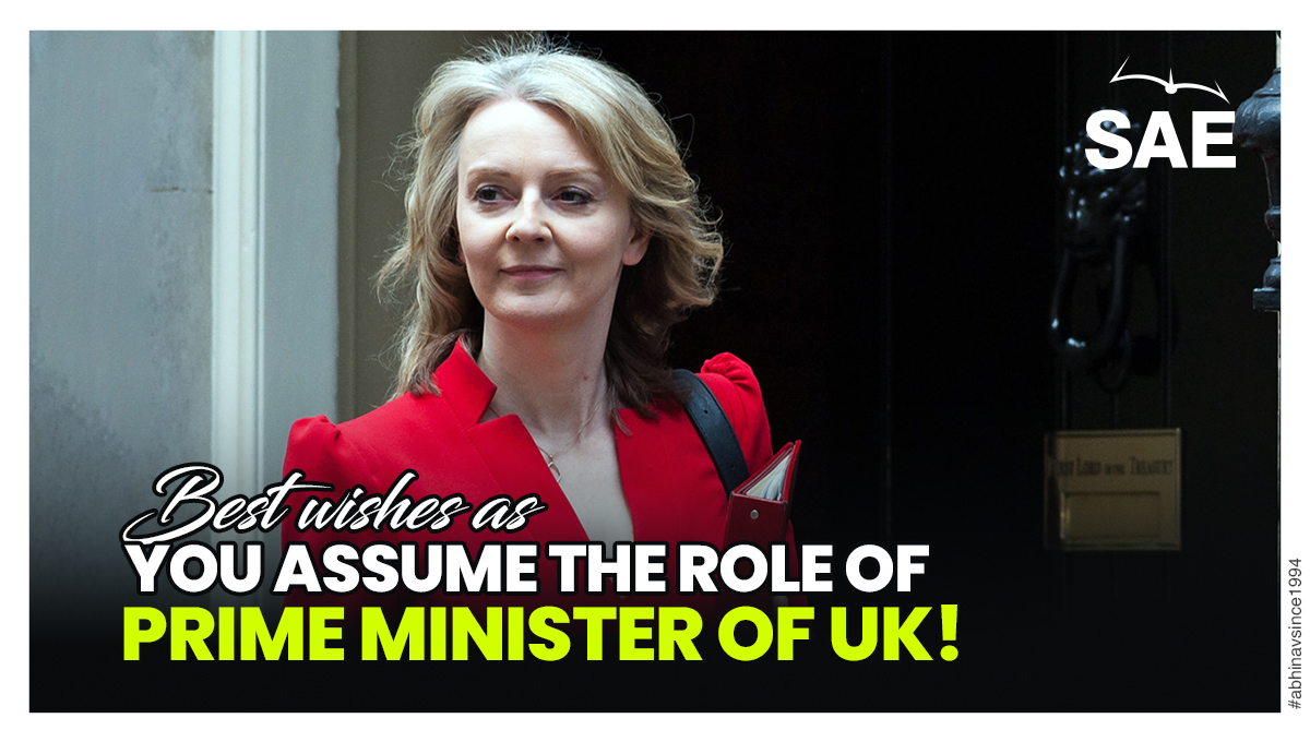 SAbroadExpert's tweet photo. Our heartiest congratulations to Liz Truss on her fantastic win in the UK elections!

For more information call us at +91-8595338595.

#congratulations #congratulationstouk #newpm #LizTruss #primeministerofuk #ukprimeminister #ukimmigration #settleinuk #studyinuk #movetouk https://t.co/v7Qc4FcO8i