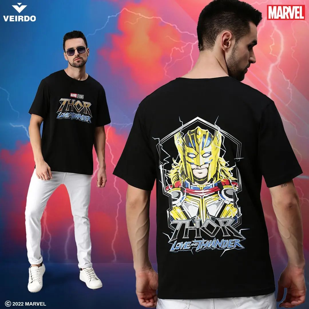 Veirdooffical's tweet photo. Get that thunderous look with the God of thunder Tee!

Bruce your wardrobe for the classiest Love and Thunder Edition T-Shirt!

Website Search: Thor Love and Thunder Oversized T-Shirt - Original Marvel Tee

Link in Bio! Shop Now!

#marveluniverse #marvelmerch #marvelindia #marvel https://t.co/wtAUfDA8C7
