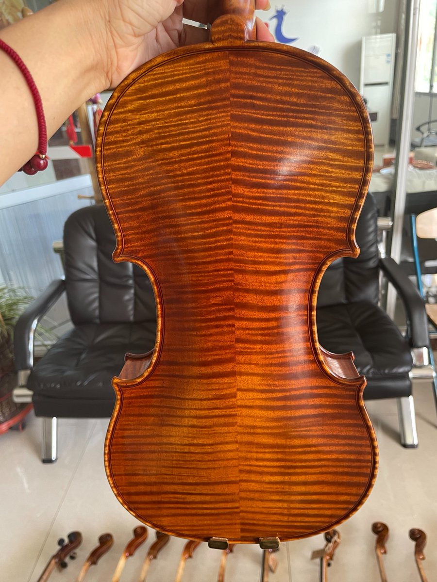 Professional high quality hand made violin with nice color.
