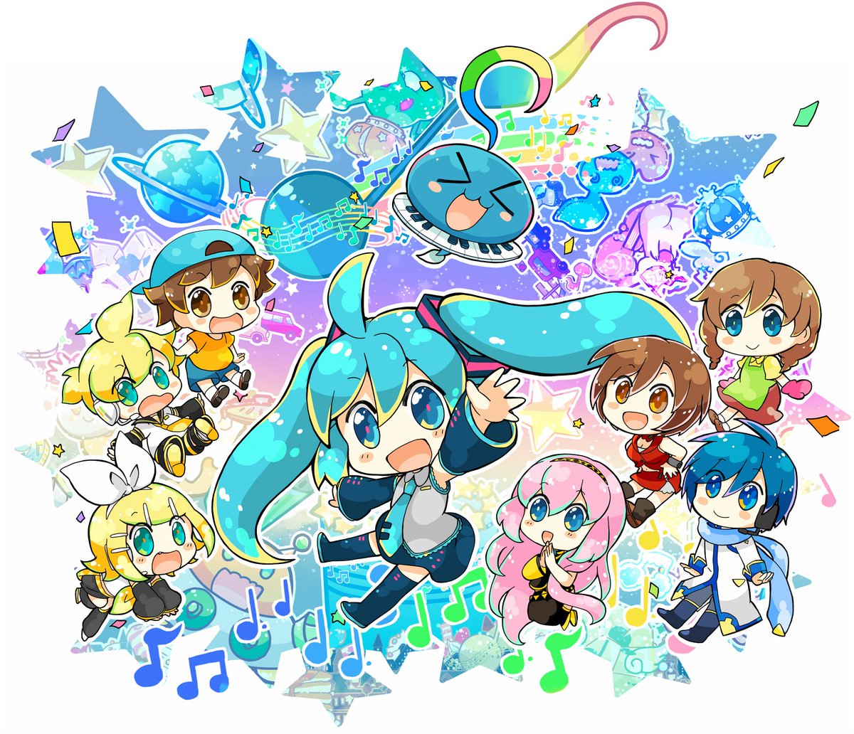 初音ミク「【ミニキャラバージョン】どんな感じに描いたミクちゃんが一番好きですか?▼アンケー」|犬飼＠4/1ありがとうございました！🌟NEOKET4【B50】のイラスト